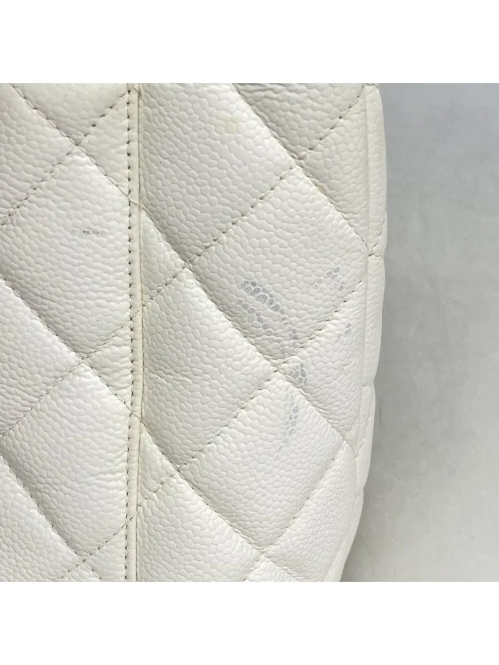 Chanel Tote Reissue Caviar Leather White Gold